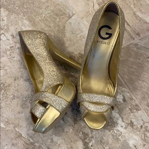 Guess Gold Glitter Heels